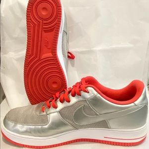 Nike iD - Metallic Silver and Red, Air Force 1’s - size 16